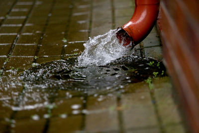 Midsection of person splashing in water