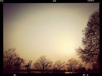 Silhouette of trees against sky at sunset