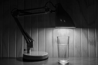 Glass of water on table at home