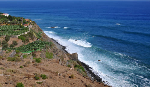 High angle view of coast