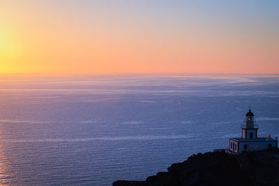 View of city at sunset