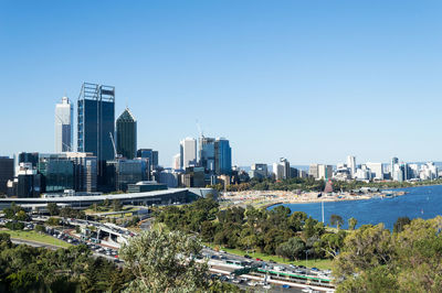 High angle view of city