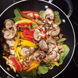 High angle view of food