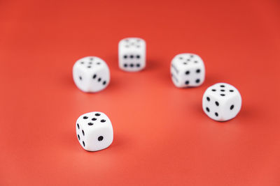 High angle view of coins on table