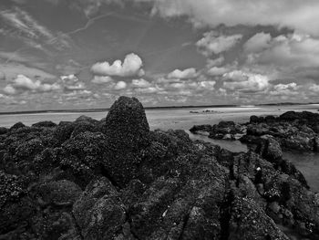 View of sea against cloudy sky