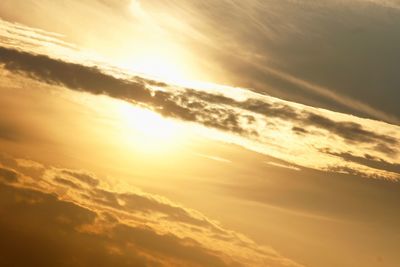 Low angle view of clouds in sky during sunset