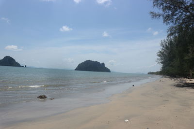 Scenic view of beach against sky