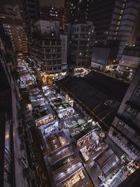 High angle view of buildings in city