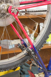 Close-up of bicycle wheel