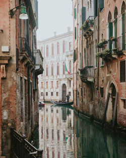 Canal amidst buildings in city