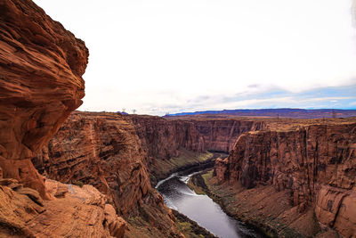 Panoramic view of rock formations against sky