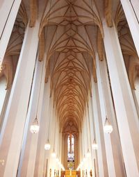 Low angle view of illuminated ceiling of building