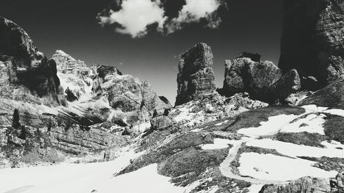 View of snow covered mountain against sky