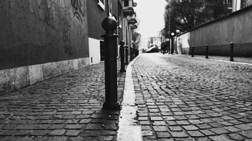 Narrow alley along buildings