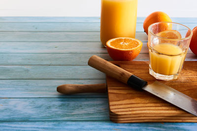 High angle view of breakfast on table