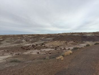 Scenic view of desert against sky