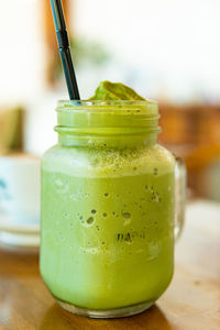 Close-up of drink on table