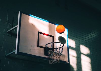 Close-up of basketball hoop