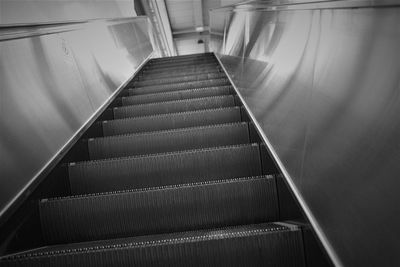 High angle view of escalator