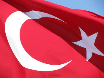 Low angle view of turkish flag