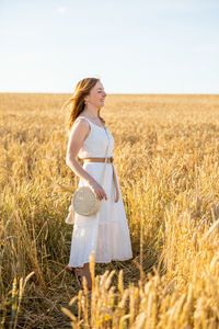 Woman standing in a field