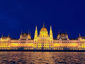 View of illuminated city at night