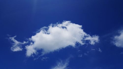 Low angle view of clouds in blue sky