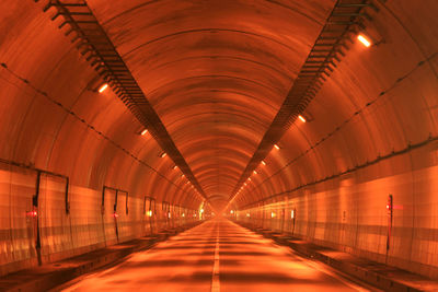 Empty illuminated tunnel