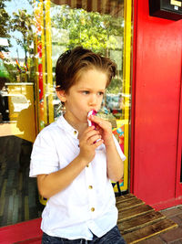 Young woman drinking drink