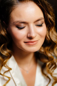 Close-up portrait of a beautiful young woman