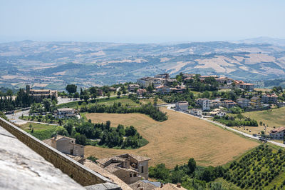 High angle view of the sanctuary of civitella del tronto