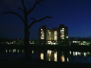 Illuminated city at night