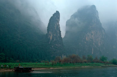 Scenic view of lake against mountains