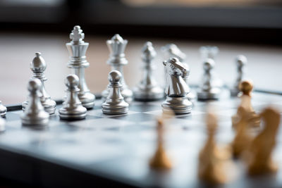 Close-up of chess pieces