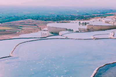 High angle view of landscape against sky