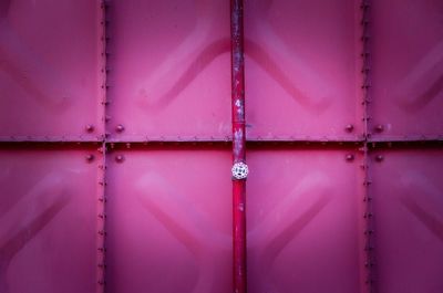 Full frame shot of multi colored metal on wall