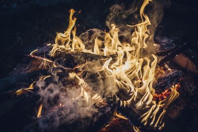 Close-up of bonfire