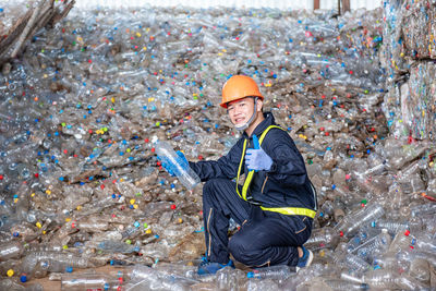 Man working on garbage