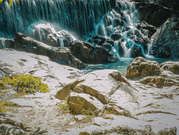 Scenic view of waterfall