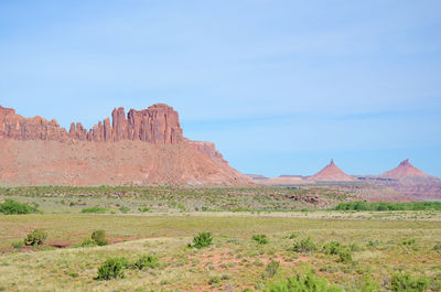 Scenic view of landscape against cloudy sky