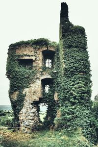 Low angle view of abandoned building