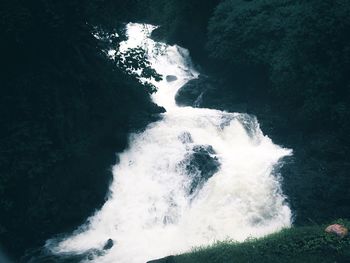 Scenic view of waterfall