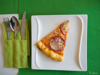 Close-up of food in plate on table