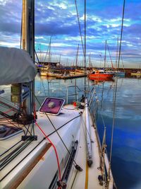 Boats in harbor