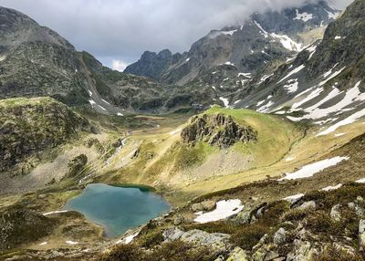 Scenic view of mountains against sky