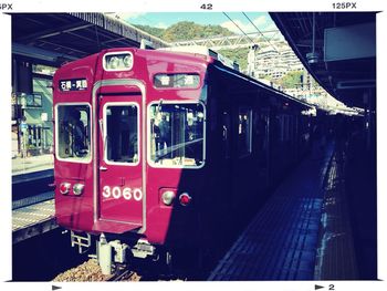 Train at railroad station platform
