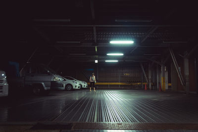 Street lights in parking lot