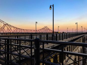 View of bridge over sea against clear sky