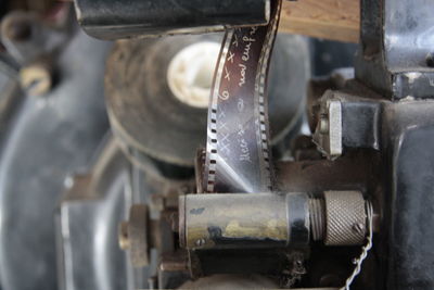 Close-up of old machine part