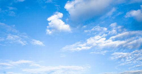 Low angle view of clouds in blue sky